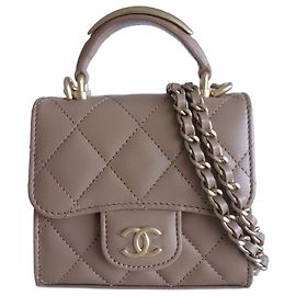 Mini bolsa Chanel clássica bege Bege