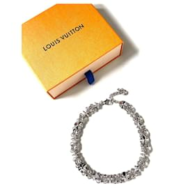 Authenticated Used LOUIS VUITTON Louis Vuitton Collier monogram chain  necklace orange silver black metal 