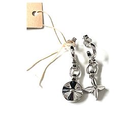 Louis Vuitton Mis pendientes de cadena de flores Plata