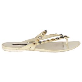 Sandali infradito con borchie Louis Vuitton Bianco