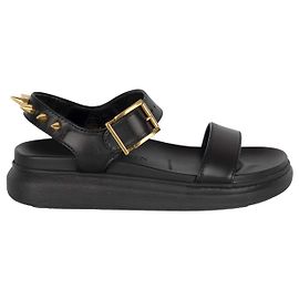 Alexander McQueen Schwarze Spike-Flatform-Sandalen Schwarz