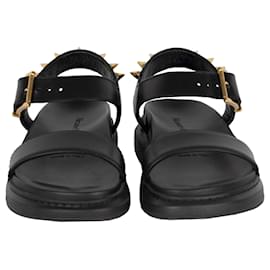 Alexander Mcqueen-Alexander McQueen Black Spike Flatform Sandals-Black