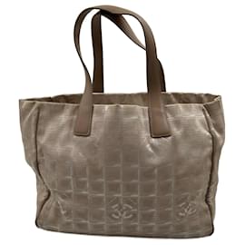 Chanel-Beige Polyester New Travel Line Tote Chanel Bag-Beige