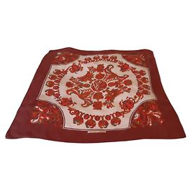 Square Hermès Ladybugs Dark red