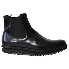 Botas Chelsea Prada em couro preto Preto