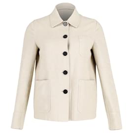 Dior-Dior Cruise 2021 Embroidered Jacket in Cream Cotton-White,Cream