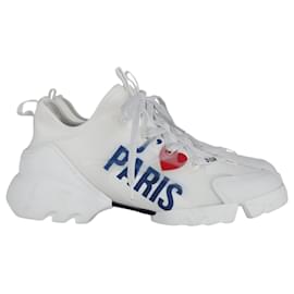 Dior-Dior „I Love Paris“ D-Connect Sneakers aus weißem Leder-Weiß