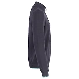Hugo Boss-Boss Zimex Half Zip Sweater in Black Cotton-Black