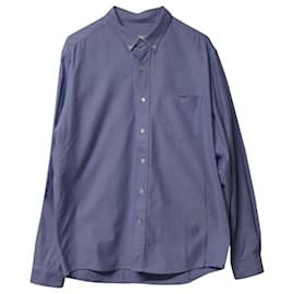 Autre Marque-Ami Paris Oxford Shirt in Blue Cotton-Blue
