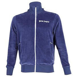 Palm Angels Chenille-Trainingsjacke aus marineblauer Baumwolle Blau Marineblau