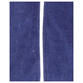 Palm Angels-Palm Angels Chenille-Trainingsjacke aus marineblauer Baumwolle-Blau,Marineblau