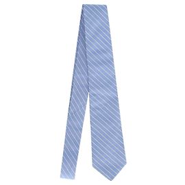 Corbata formal a rayas en seda con estampado azul de Ralph Lauren Otro