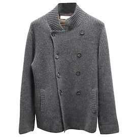 Brunello Cucinelli gefütterter Brustpullover aus grauer Wolle Grau