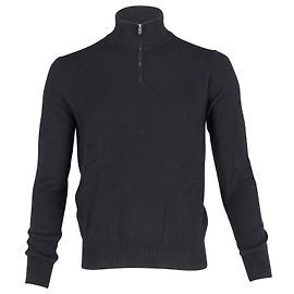Pull The Row Dexter Half-Zip en Cachemire Noir Noir