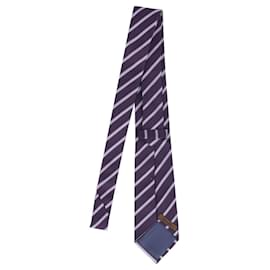Church's-Church's Stripe Formal Tie in Purple Print Silk-Other