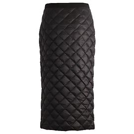 Saia lápis acolchoada de penas Moncler em poliamida preta Preto