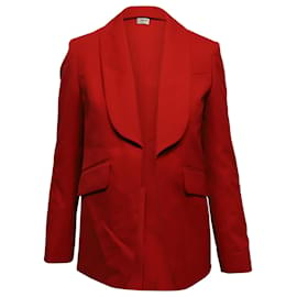 Zadig & Voltaire-Zadig & Voltaire Shawl Collar Date Blazer in Poppy Red Gabardine Polyester-Red