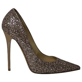 Jimmy Choo Romy 110 Décolleté a punta in glitter oro D'oro