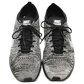Nike-Nike Flyknit Racer Sneaker in Oreo Grey Synthetic-Black