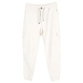 Brunello Cucinelli-Brunello Cucinelli Trousers with Cargo Pockets in Cream Cotton-White,Cream