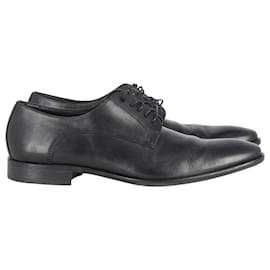 Hugo Boss-Hugo Boss Derby Lace-Up Formal Shoes in Black Leather -Black