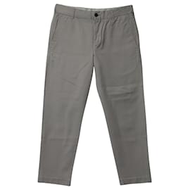 Isabel Marant Etoile-Isabel Marant Etoile Straight Leg Trousers in Taupe Grey Cotton-Grey