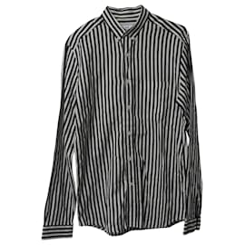 Autre Marque-Ami Paris Striped Buttondown Shirt in Black Print Cotton-Other
