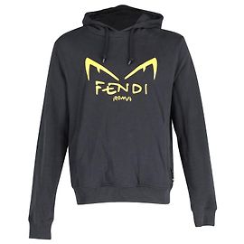 Fendi Sudadera con capucha y estampado Diabolic Eyes en algodón negro y amarillo Otro