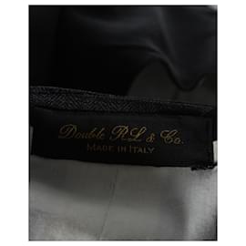 Ralph Lauren-Blazer con gilet a spina di pesce Ralph Lauren in lana grigia-Grigio