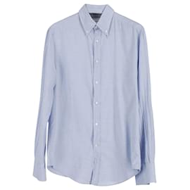 Brunello Cucinelli-Brunello Cucinelli Button Down Shirt in Light Blue Cotton-Blue,Light blue