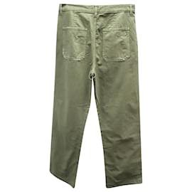 Loewe-Pantaloni dal taglio dritto a blocchi di colore Ibiza di Loewe Paula in cotone verde-Verde