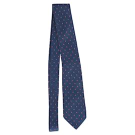Church's-Church's Formal Printed Tie in Blue Print Silk-Other