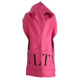 Xale Valentino Garavani com capuz em lã rosa Rosa