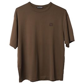 Camiseta Acne Studios Face Logo Patch em algodão marrom Marrom