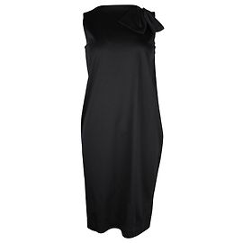Vestido sem mangas com detalhe de laço Jil Sander em algodão preto Preto