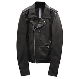Giacca biker Rick Owens in pelle nera Nero