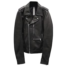 Rick Owens Biker Jacket in Black Leather Black