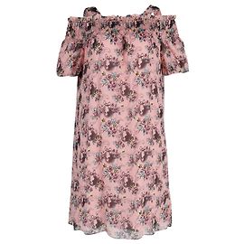 Autre Marque Boutique Moschino Schulterfreies Kleid aus Seide mit Blumenmuster Andere Python drucken