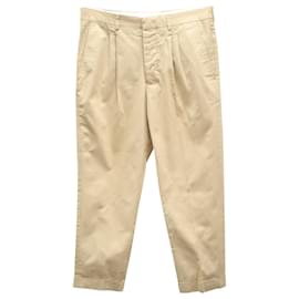 Ami-Ami Paris Pantaloni kaki con pieghe taglio a carota in cotone beige-Beige