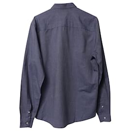 Autre Marque-Ami Paris Oxford Shirt in Grey Cotton-Grey