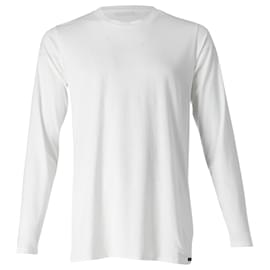 Tom Ford-Tom Ford Long Sleeve Basic T-Shirt in White Cotton-White