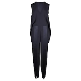 Stella Mc Cartney-Stella McCartney Sleeveless Jumpsuit in Navy Blue Viscose-Navy blue