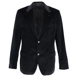 Blazer de busto único Hugo Boss em veludo preto Preto