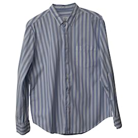 Autre Marque-AMI Paris Stripe Shirt in Blue Cotton-Blue,Light blue