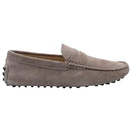 Tod's-Tod's Gommino Loafers in Beige Suede-Beige