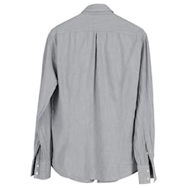 Brunello Cucinelli-Brunello Cucinelli Button Down Shirt in Grey Cotton-Grey