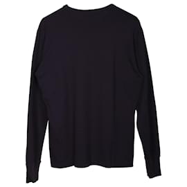 Autre Marque-Junya Watanabe Comme des Garçons Long Sleeved T-shirt in Navy Blue Cotton-Blue,Navy blue