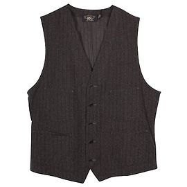 Chaleco tejido a rayas en algodón gris de Ralph Lauren RRL Gris