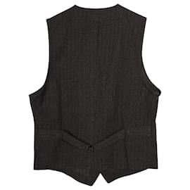 Ralph Lauren-Ralph Lauren RRL Stripe Woven Vest en coton gris-Gris