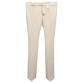Gucci-Pantalones de sastre Gucci en lana color marfil-Blanco,Crudo